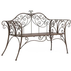 BISCOTTINI Outdoor iron bench 133x49x90 cm Garden sofa Bronzed bench Metal bench 2 seater entrance chair Indoor sofa Cast iron bench