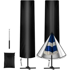 BEIJIYI Outdoor Parasol Cover with Telescopic Pole, 210D Oxford Fabric Parasol Protective Cover, Waterproof, Windproof, Anti-UV, for Outdoor Garden Umbrella,