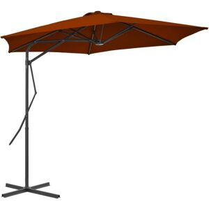 Garden Parasol with Steel Pole Terracotta 300x230 cm Vidaxl