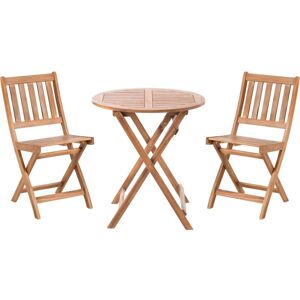 Beliani - Outdoor Patio Garden Furniture Bistro Set Certified Acacia Wood Folding Brown Febbio