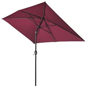 Aquariss - Outdoor Patio Garden Parasol 3x2m Sun Shade Umbrella Canopy w/ Crank Tilt uv protection - Wine Red