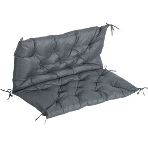 Outsunny - 2/3 Seater Garden Bench Cushion Outdoor Seat Pad with Ties Dark Grey