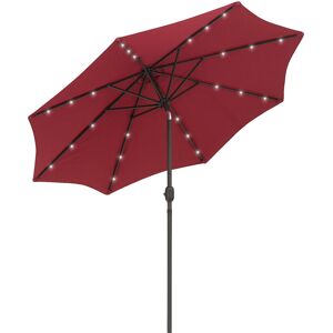 24 led Solar Powered Parasol Umbrella Garden Tilt Outdoor String Light Wine Red - Outsunny