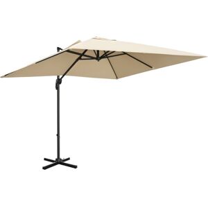 Outsunny - 2.7 x 2.7 m Cantilever Parasol Garden Umbrella w/ Cross Base Cream