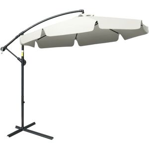 Outsunny 2.7m Garden Cantilever Banana Parasol Sun Shade with Crank Cream