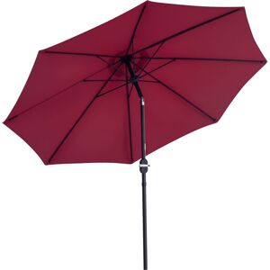 Outsunny - 2.7M Patio Umbrella Outdoor Sunshade Canopy w/ Tilt and Crank Wine Red