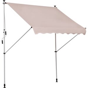 Outsunny - 2x1.5m Manual Retractable Patio Awning Floor- to-ceiling Shade Beige