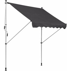 Outsunny - 2x1.5m Manual Retractable Patio Awning Floor- to-ceiling Shade Grey