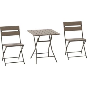 Outsunny - 3 pcs Foldable Garden Bistro Set Folding Table And Chairs Set, Grey