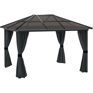 Outsunny - 3 x 3.6m Aluminium Hardtop Gazebo Canopy w/ Polycarbonate Top