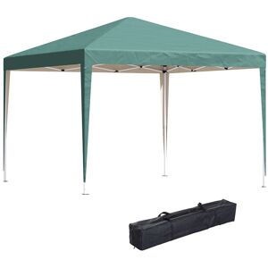 Outsunny - 3 x 3M Garden Pop Up Gazebo Height Adjustable Marquee Party Tent Wedding Canopy with Carrying Bag Green
