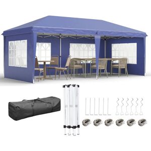 Outsunny 3 x 6m Garden Pop Up Gazebo, Height Adjustable Blue