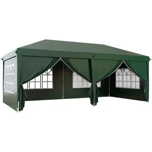 Outsunny - 3 x 6m Pop Up Gazebo Party Tent Canopy Marquee with Storage Bag Green