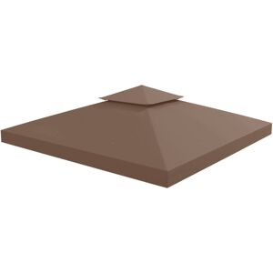 Outsunny 3(m) 2 Tier Garden Gazebo Top Cover Replacement Canopy Roof Coffee