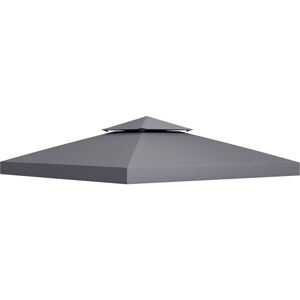 Outsunny - 3(m) 2 Tier Garden Gazebo Top Cover Replacement Canopy Roof Deep Grey