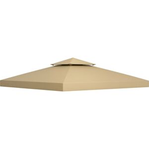 Outsunny - 3(m) 2 Tier Garden Gazebo Top Cover Replacement Canopy Roof Beige