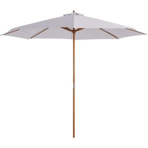 Outsunny - 3m Fir Wooden Garden Parasol Sun Shade Outdoor Umbrella Canopy Cream