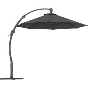 Outsunny - 3(m) Garden Cantilever Parasol with Crank Aluminium Frame Grey