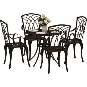 Outsunny 5 PCs Garden Dining Set, Garden Furniture Set, Bronze Tone