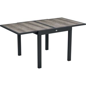 Extendable Outdoor Dining Table Aluminium Rectangle Patio Table Grey - Outsunny