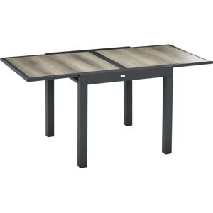 Extendable Outdoor Dining Table Aluminium Rectangle Patio Table Beige - Outsunny
