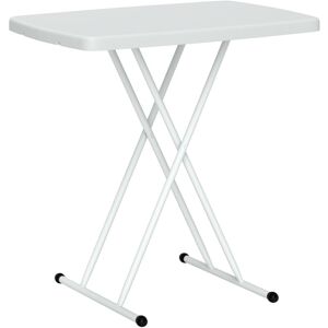 Folding Coffee Table, Height Adjustable Picnic Table, White - Outsunny