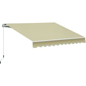 Outsunny - homcom Garden Patio Manual Awning Canopy Sun Shade Shelter Cream