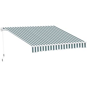 Outsunny - Garden Sun Shade Canopy Retractable Awning Green & White