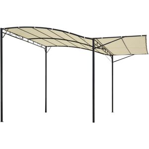 Outsunny - 3 x 2.5m Patio Metal Gazebo Pergola Wall Mount Outdoor Shelter Cream