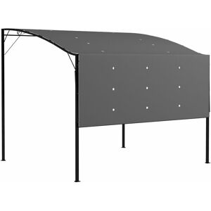 Outsunny - 3 x 2.5m Patio Metal Gazebo Pergola Wall Mount Outdoor Shelter Grey