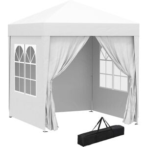 Outsunny 2mx2m Pop Up Gazebo Party Tent Canopy Marquee with Storage Bag White