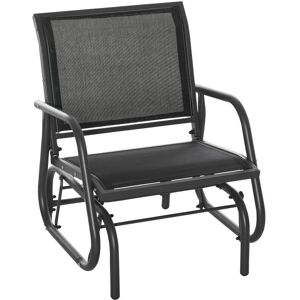 Outsunny Outdoor Gliding Swing Chair Garden Seat w/ Mesh Seat Curved Back Steel