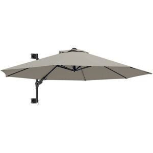 Outsunny - Sun Parasol with Vent, Wall Umbrella for Patio, Garden, Pool Light Grey
