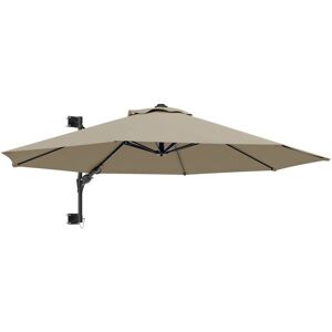Outsunny - Sun Parasol with Vent, Wall Umbrella for Patio, Garden, Pool Khaki