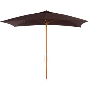 Wooden Garden Parasol Sun Shade Umbrella Canopy Brown - Outsunny