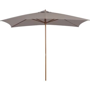 Outsunny - Wooden Garden Parasol Sun Shade Umbrella Canopy Light Grey