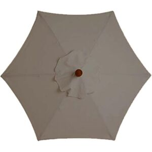 TINOR Parasol Replacement Cover - 6 Ribs - 3 m - Waterproof - Anti-Ultraviolet - Replacement Fabric (3M / 9.8Ft,Khaki)