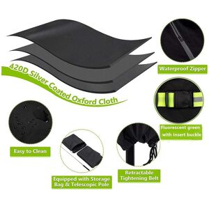 TLILY Patio Umbrella Parasol Cover 420D Waterproof Outdoor Umbrella Cover Fits Cantilever Offset Umbrella 210 X 45 X 72/32 Cm