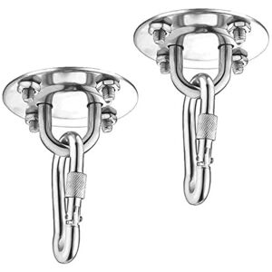 Linghhang - 1 Pcs Heavy Duty Ceiling Hook, 450KG Capacity Stainless Steel Hammock Hanging Kit 180°Rotation for Concrete Wood Sets, Hanging Chair,
