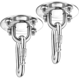 ZVD Pcs Heavy Duty Ceiling Hooks, 450KG Capacity Stainless Steel Hammock Hanging Kit 180°Rotation for Concrete Wood Sets, Hanging Chair, Hanging Lamp,