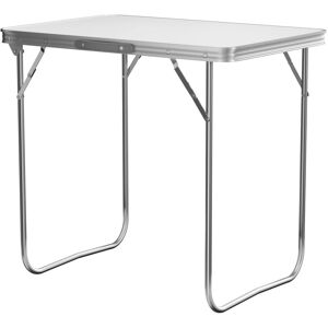 Briefness - Picnic Tables 2.6FT/ 80CM with Carry Handle White Portable Folding Table Heavy Duty Aluminium Table Handbag Size Compact for Dining Party