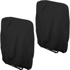 Linghhang - 2 Pieces Folding Recliner Protective Cover (Black, 94x34x110cm), Garden Folding Chair Windscreen, Garden Recliner Cover