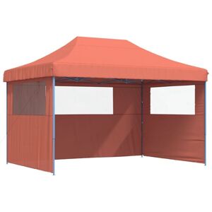 Vidaxl - Foldable Party Tent Pop-Up with 3 Sidewalls Terracotta