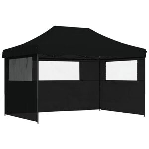 Vidaxl - Foldable Party Tent Pop-Up with 3 Sidewalls Black