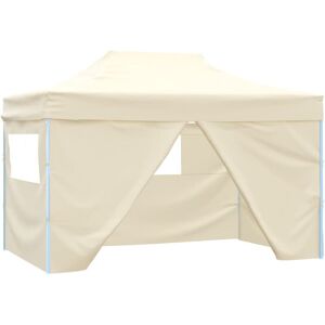 Bonnevie - Professional Folding Party Tent,Event tent with 4 Sidewalls 3x4 m Steel Cream VSVS414067