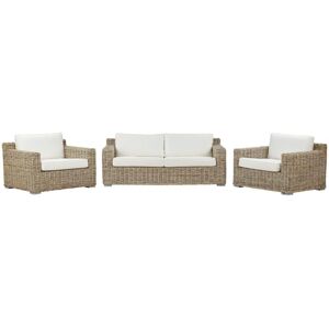 BELIANI Garden Sofa Set 4 Seater ARDEA Rattan Light Brown