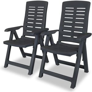 Vidaxl - Reclining Garden Chairs 2 pcs Plastic Anthracite