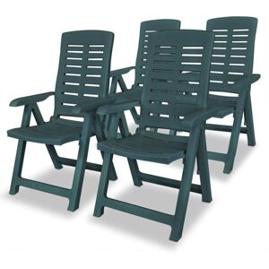 Vidaxl - Reclining Garden Chairs 4 pcs Plastic Green