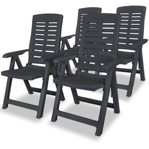 Vidaxl - Reclining Garden Chairs 4 pcs Plastic Anthracite