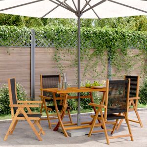 Bonnevie - Reclining Garden Chairs 4 pcs,Outdoor Chair Black Solid Wood Acacia VSVS160632